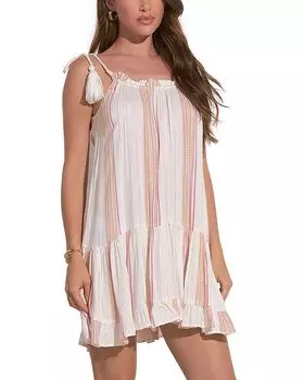 Мини-платье для плавания с завязками на бретелях Elan, белый