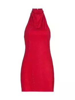Мини-платье Duffy со стразами и бретелькой на бретельках Amanda Uprichard, красный