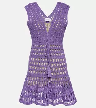 Мини-платье дженнифер крючком Anna Kosturova, фиолетовый