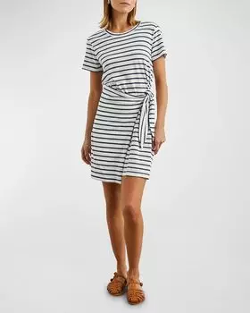 Мини-платье Edie в полоску с запахом Rails, цвет Ivory Navy Stripe