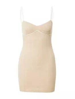 Мини платье Edikted Dress Pointelle, бежевый
