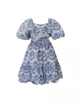 Мини-платье Ellory Broderie для девочек Bardot Junior - Little Kid, Big Kid, синий