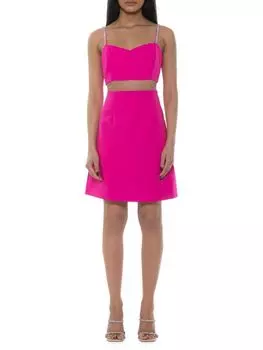 Мини-платье Eloise Illusion с расклешенным кроем Alexia Admor, цвет Hot Pink