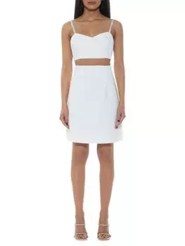 Мини-платье Eloise Illusion с расклешенным кроем Alexia Admor, слоновая кость