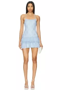 Мини-Платье elsie с бретелью через шею More To Come, голубой
