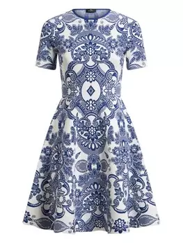 Мини-платье ETRO с узорчатым жаккардом, синий