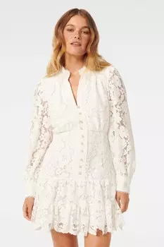 Мини-Платье Evie с кружевом Forever New, белый