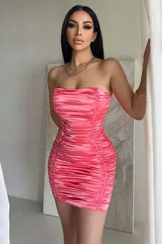 Мини платье Fashion Nova 73813, коралловый