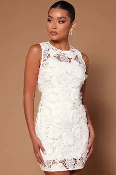 Мини платье Fashion Nova B73990, белый