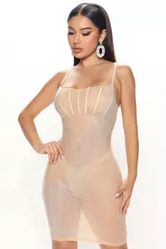 Мини платье Fashion Nova BCCDS23419, нюд