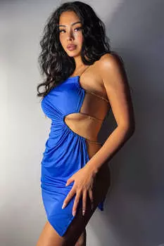 Мини платье Fashion Nova D4092, роял