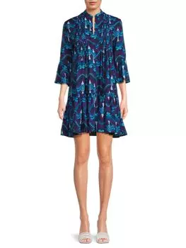 Мини-платье Fleur с воланами Area Stars, синий