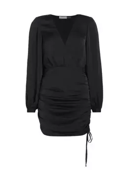 Мини-платье Foxy со сборками и V-образным вырезом Ramy Brook, черный