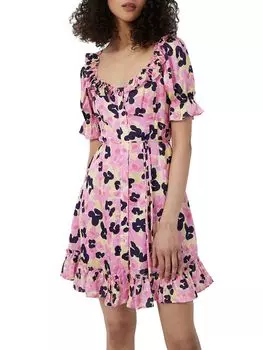 Мини-платье French Connection Cassia Elitan с цветочным принтом, Golden Gaze/Multi