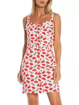 Мини-платье-футляр Kiss Juicy Couture, белый