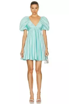 Мини-платье Gabrielle с глубоким вырезом Aje, цвет Spearmint Blue