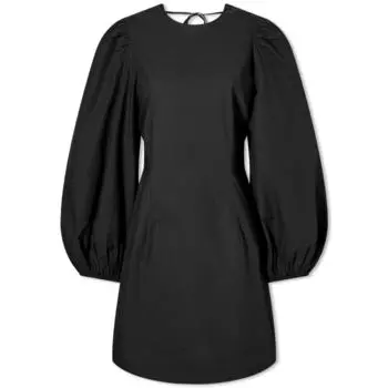 Мини-платье Ganni с открытой спиной, черный