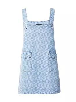 Мини платье GCDS Dress, цвет blue denim/light blue
