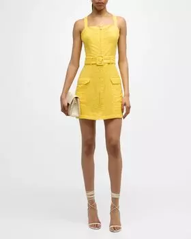 Мини-платье Georgia с поясом Ramy Brook, цвет Bright Lemon