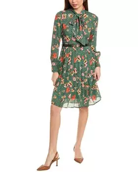 Мини-платье Gracia с поясом, зеленый
