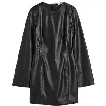 Мини-платье H&M Long-sleeved Bodycon, черный