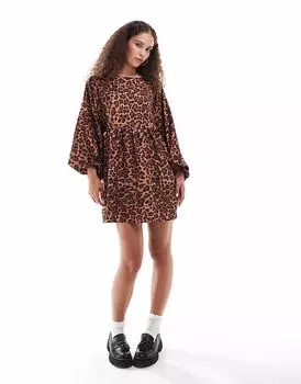 Мини-платье-халат Daisy Street в винтажном леопардовом стиле