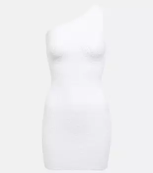 Мини-платье HB в рубчик из коллаборации с Hailey Bieber WARDROBE.NYC, белый