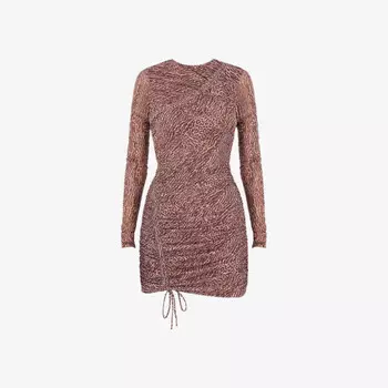 Мини-Платье Here kitty с графическим принтом и сборками из эластичной сетки Mistress Rocks, красный