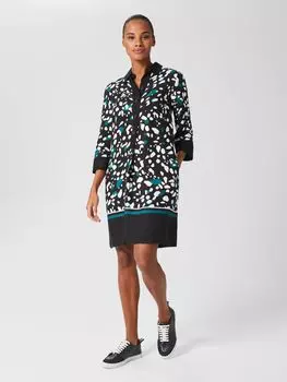 Мини-платье Hobbs Marci Animal Abstract, Синий/Мульти