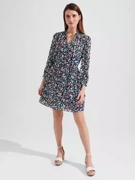 Мини-платье Hobbs Selina с абстрактным принтом, Темно-синий/Мульти