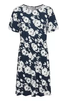 Мини платье ICHI Dress LISA, темно-синий