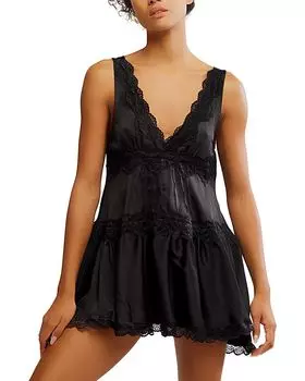 Мини-платье In This Groove на бретелях Free People, черный