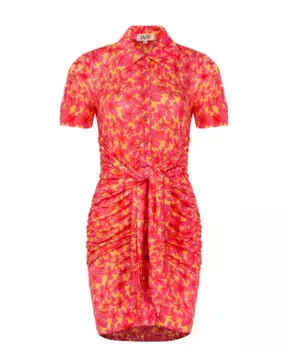 Мини Платье из эластичного джерси с принтом гибискуса Jaaf, красный