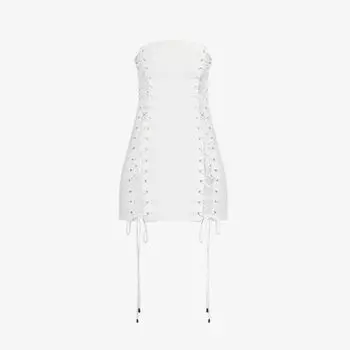 Мини-платье из эластичной ткани со шнуровкой Amy Lynn, белый