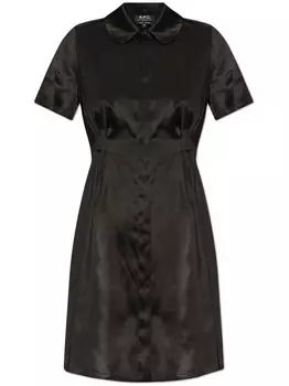 Мини-платье из атласа APC A.P.C., черный