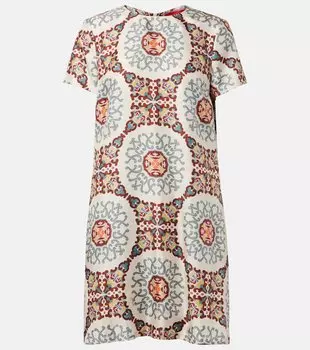 Мини-платье из атласного шелка с принтом в стиле свинг La DoubleJ, Ballata