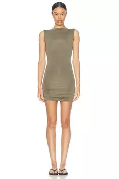 Мини-платье из джерси купро St. Agni, цвет Smokey Olive