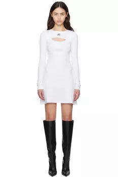 Мини-платье из джерси с логотипом White Moon в рубчик Marine Serre