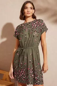 Мини-платье из джерси с поясом Love & Roses, хаки