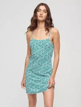 Мини-платье из джерси с принтом Superdry, принт в виде полумесяца