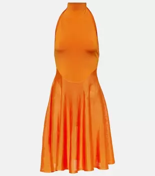 Мини-платье из джерси с высоким воротником Alaa, синий