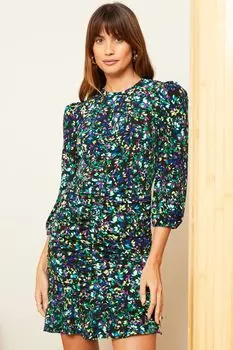 Мини-Платье из джерси со сборкой спереди Love & Roses, черный