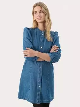 Мини-платье из джинсовой рубашки polla Part Two, цвет Medium Blue