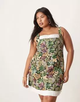 Мини-платье из гобелена и хлопка ASOS