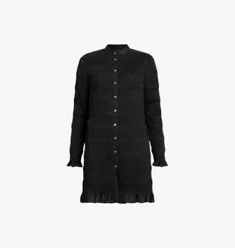 Мини-Платье из гофрированной ткани Allsaints, черный