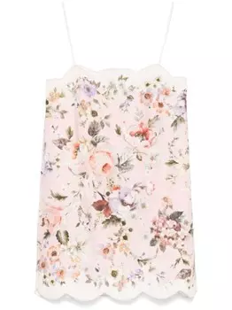 Мини-платье из гребешка акации ZIMMERMANN, нейтральный цвет