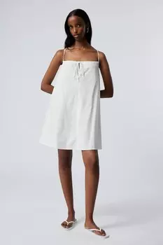 Мини-Платье из хлопка Weekday, белый