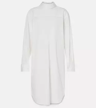 Мини-платье из хлопкового поплина Dries Van Noten, цвет off white