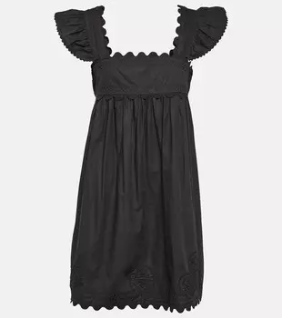 Мини-платье из хлопкового поплина Juliet Dunn, синий