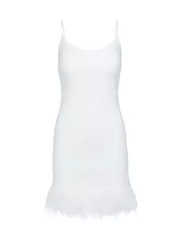 Мини-платье из искусственной кожи и перьев Commando, белый
